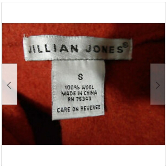 JILLIAN JONES Boiled Wool Cardigan Sweater S Burnt Orange retro coatigan - Picture 6 of 6